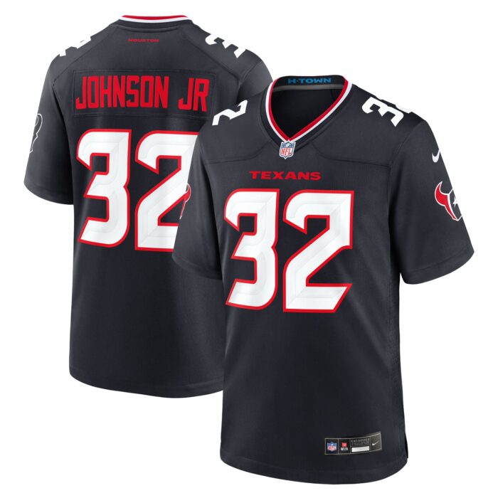 Men’s Houston Texans Lonnie Johnson Jr. Nike Navy Team Game Jersey