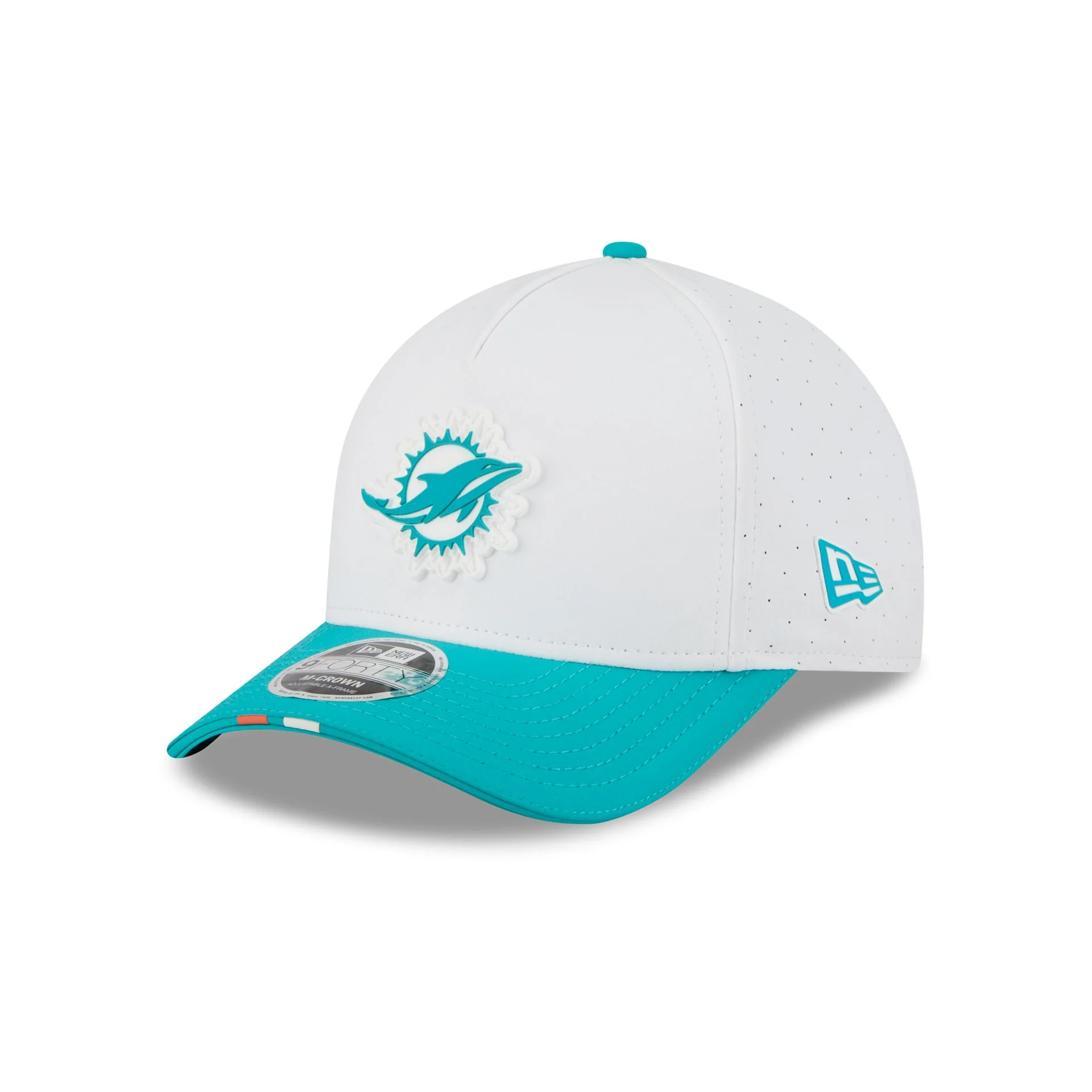Miami Dolphins 2025 Training 9FORTY M-Crown A-Frame Snapback Hat