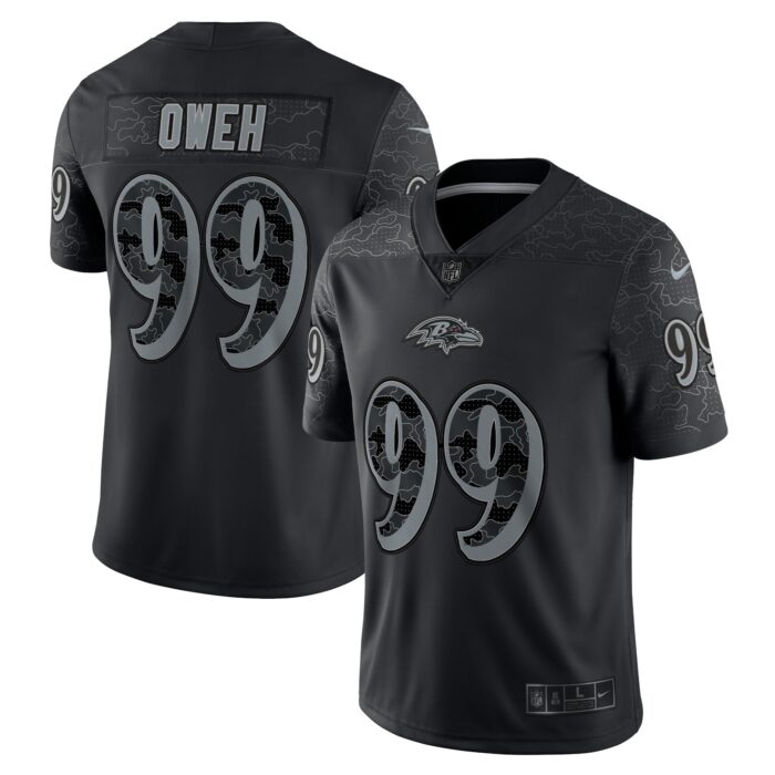 Men’s Baltimore Ravens Odafe Oweh Nike Black RFLCTV Limited Jersey