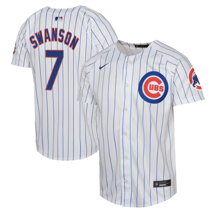Youth Chicago Cubs Dansby Swanson Nike White Limited Player Jersey