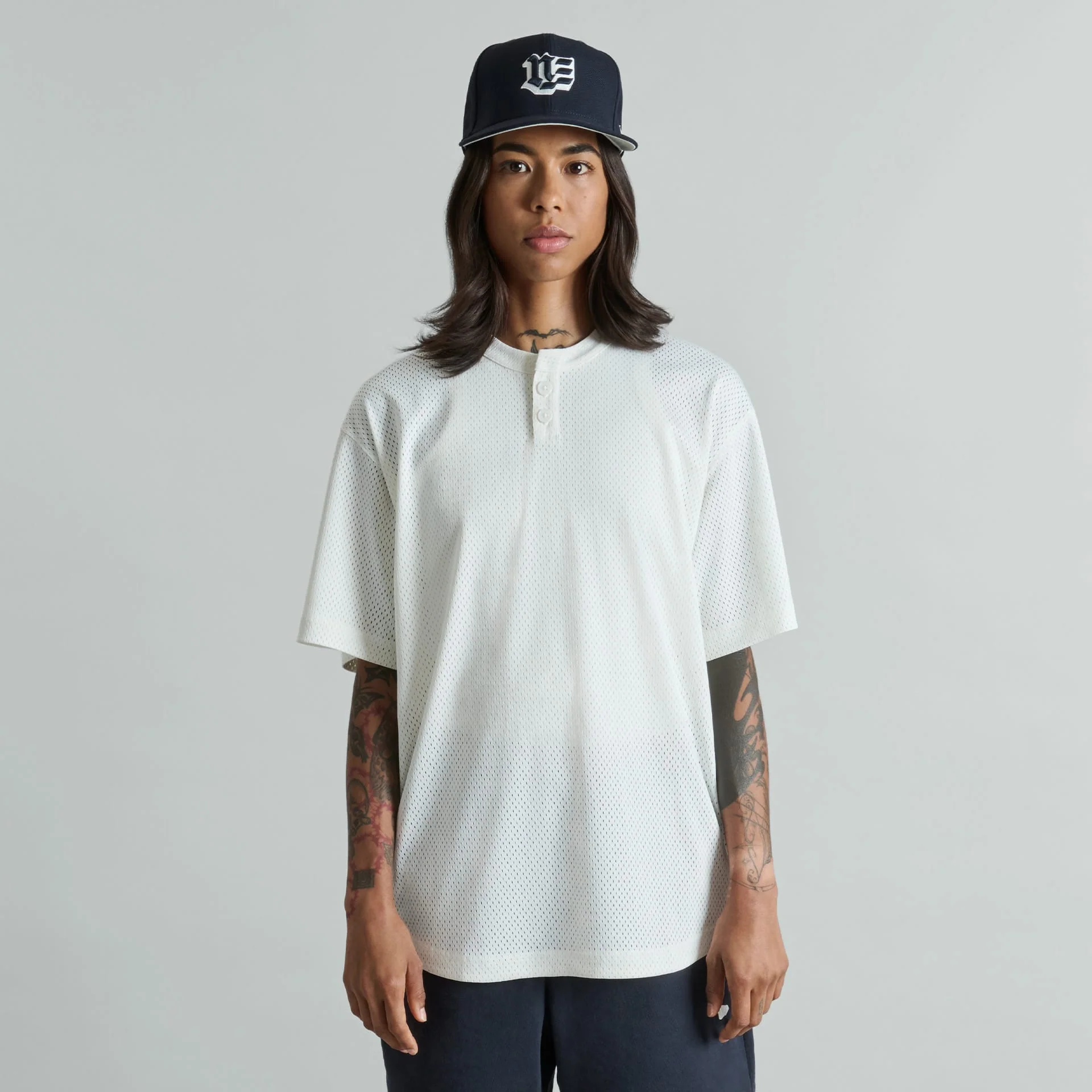 Galvin 2-Button College White Henley Jersey