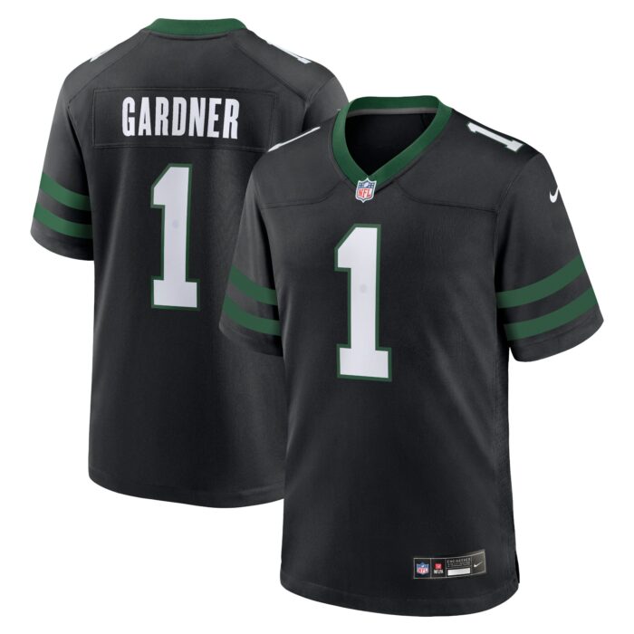 Men’s New York Jets Ahmad Sauce Gardner Nike Legacy Black Alternate Game Jersey