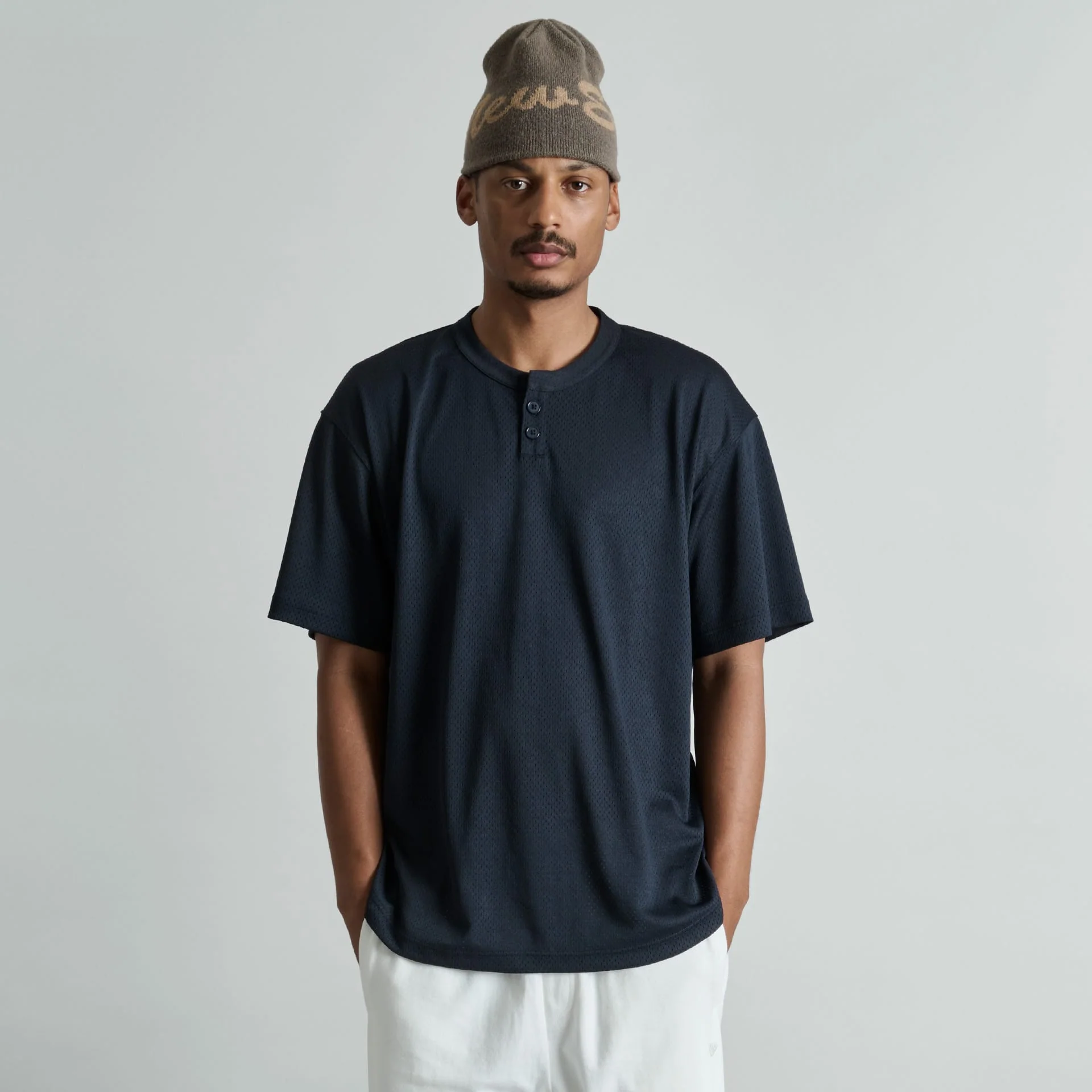 Galvin 2-Button Navy Henley Jersey