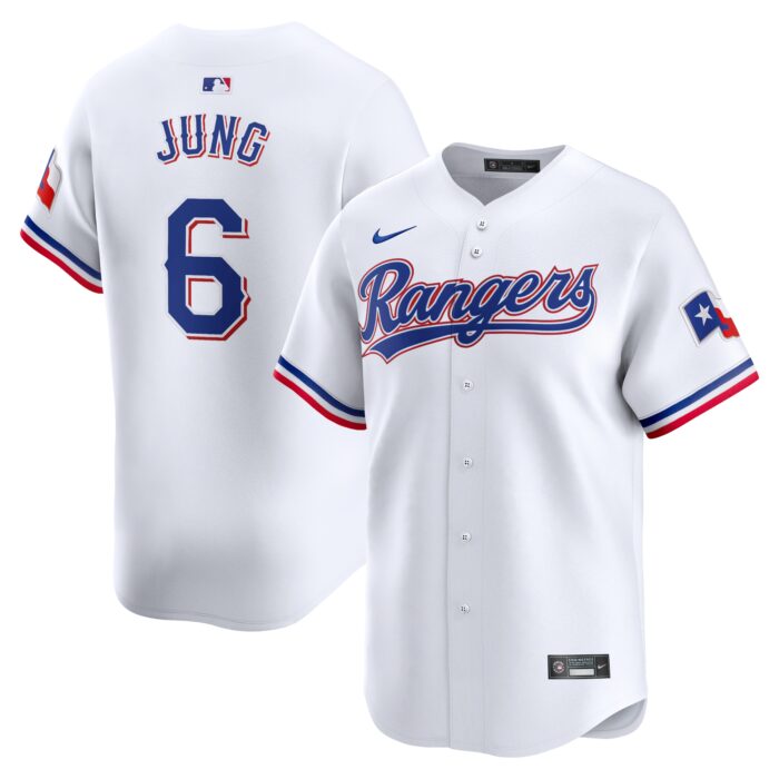 Men’s Texas Rangers Josh Jung Nike White Home Limited Player Jersey
