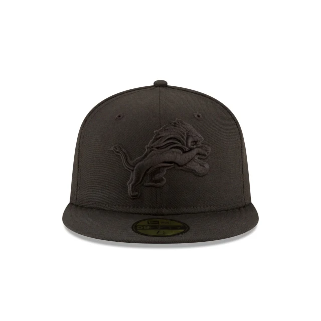 Detroit Lions Black On Black 59FIFTY Fitted Hat