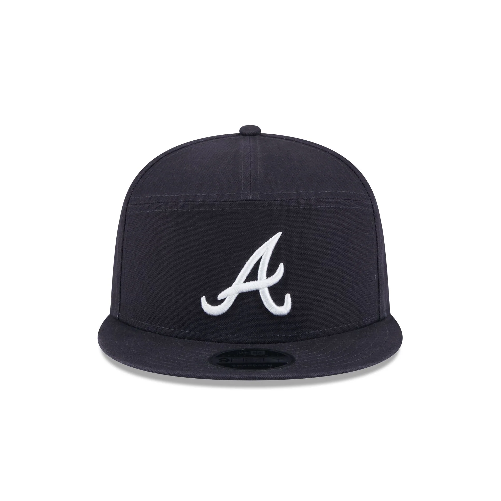Atlanta Braves Cotton Canvas Split Panel 9FIFTY Trucker Hat