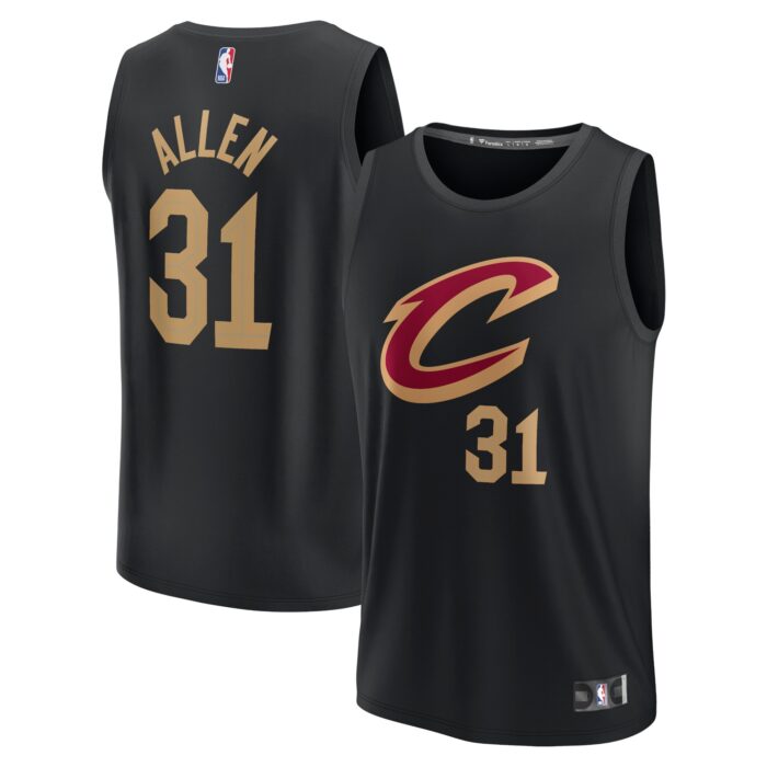 Men’s Cleveland Cavaliers Jarrett Allen Fanatics Black Fast Break Replica Jersey – Statement Edition