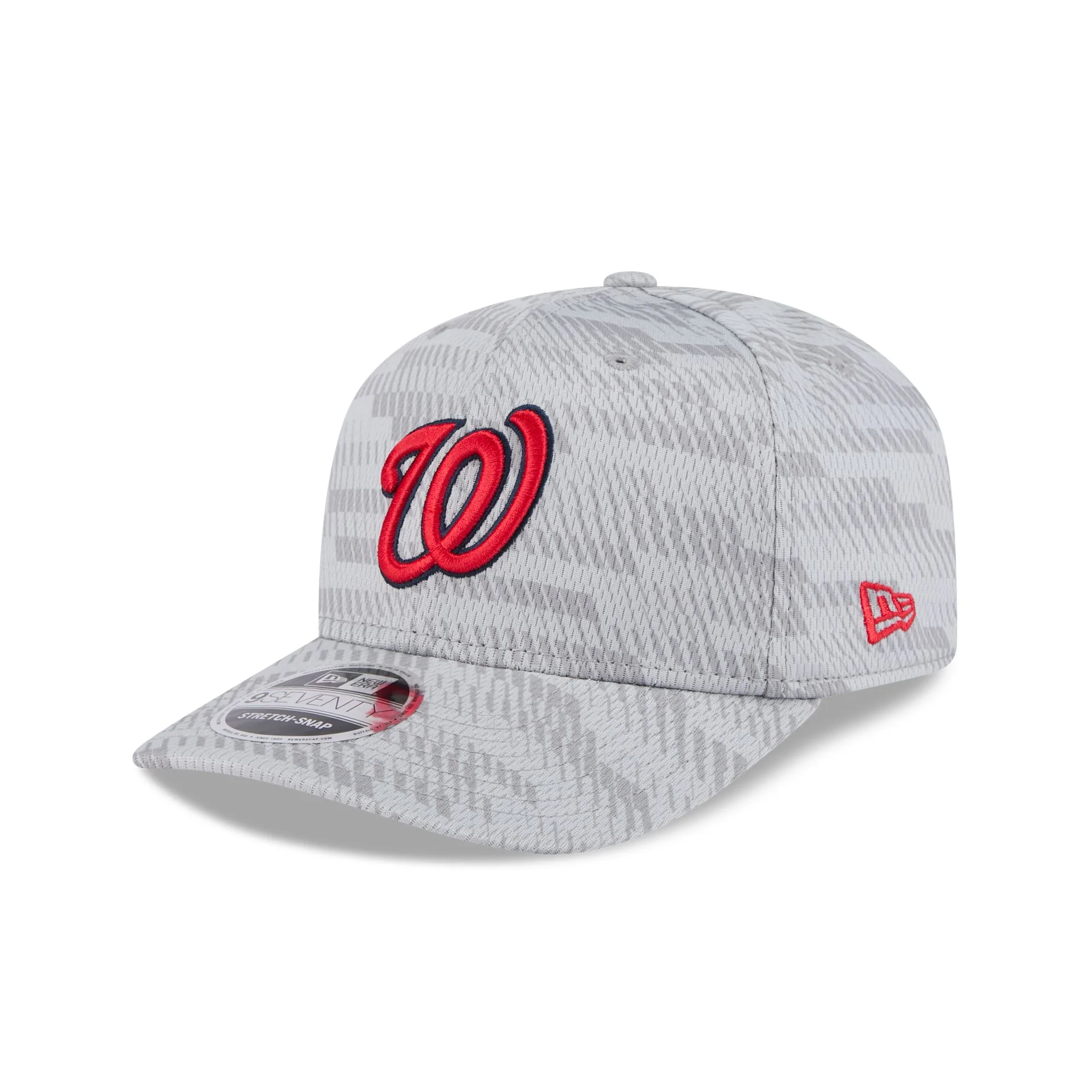 Washington Nationals 2025 Clubhouse Gray 9SEVENTY Stretch-Snap Hat