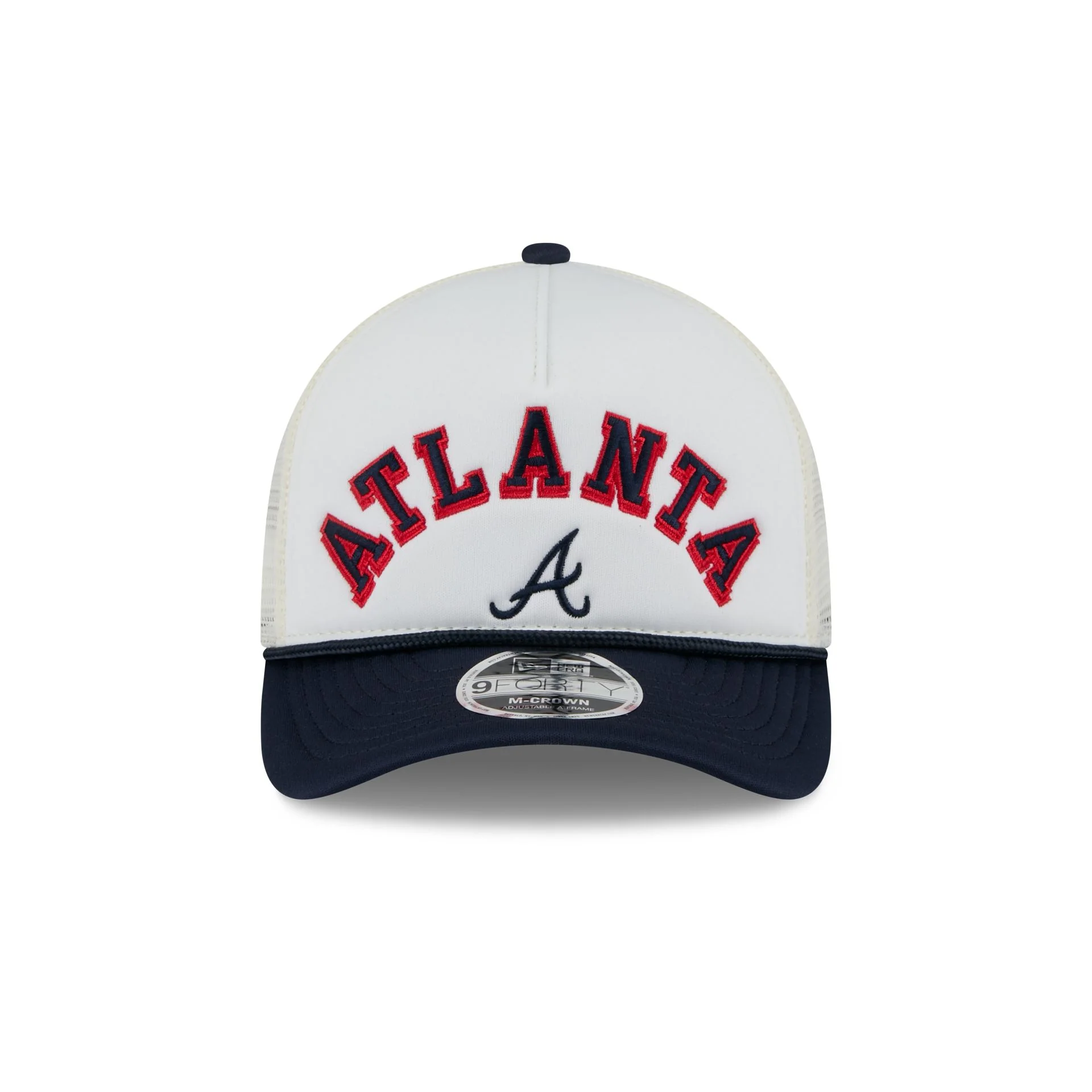 Atlanta Braves Chrome Arch 9FORTY M-Crown A-Frame Trucker Hat