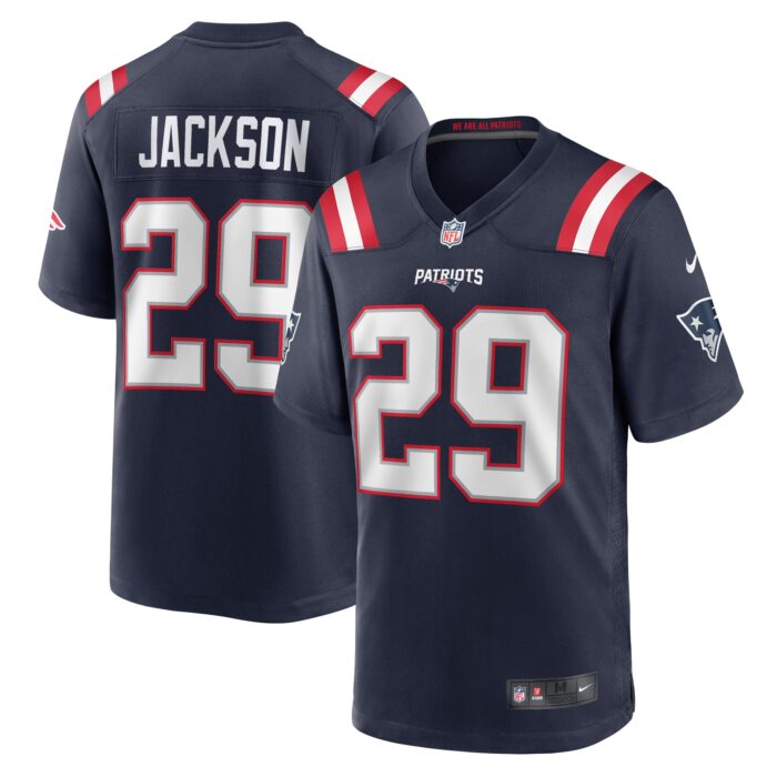 Men’s New England Patriots JC Jackson Nike Navy Game Jersey