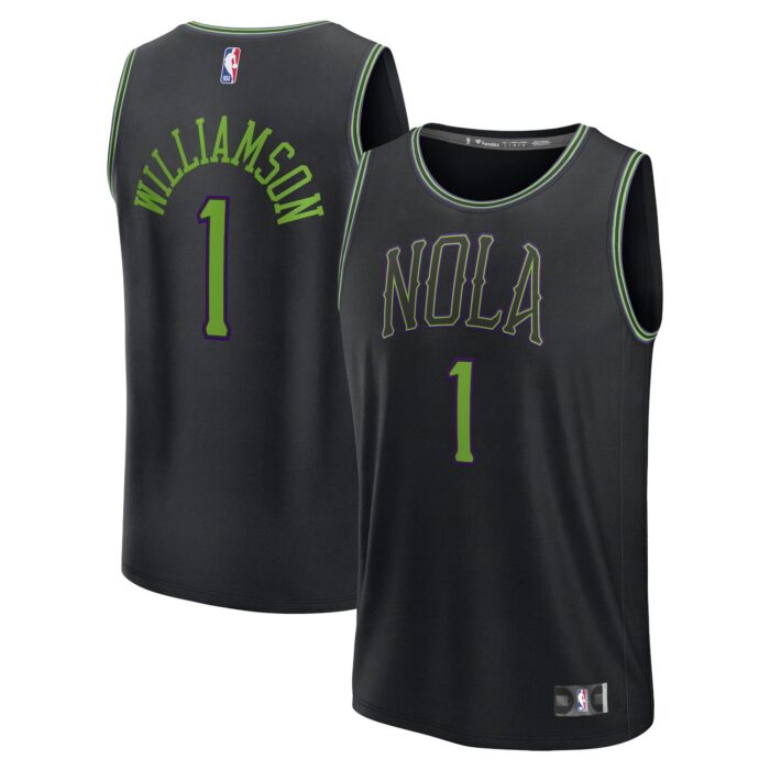 Men’s New Orleans Pelicans Zion Williamson Fanatics Black Fast Break Jersey – City Edition