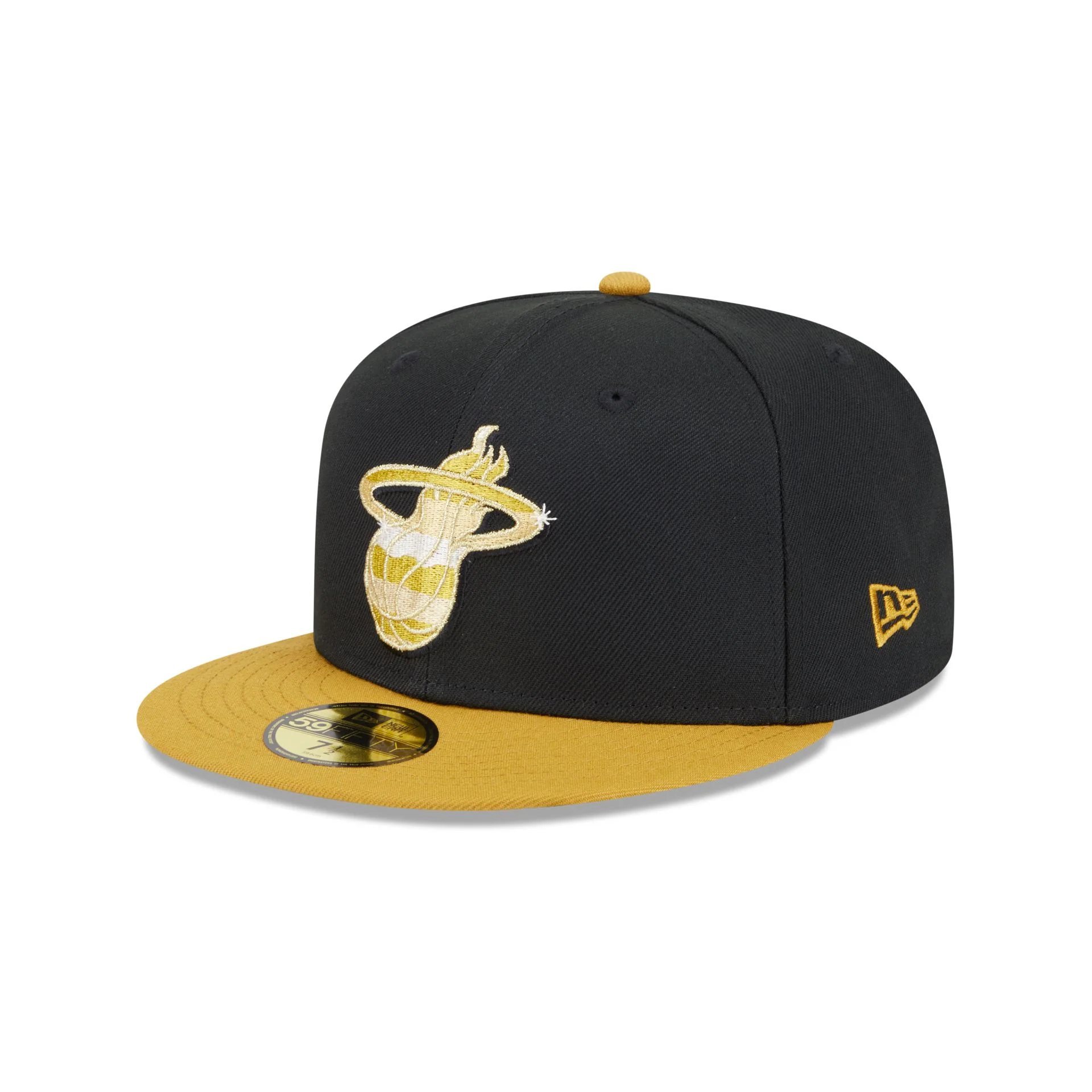 Miami Heat Metallic Gold Logo 59FIFTY Fitted Hat