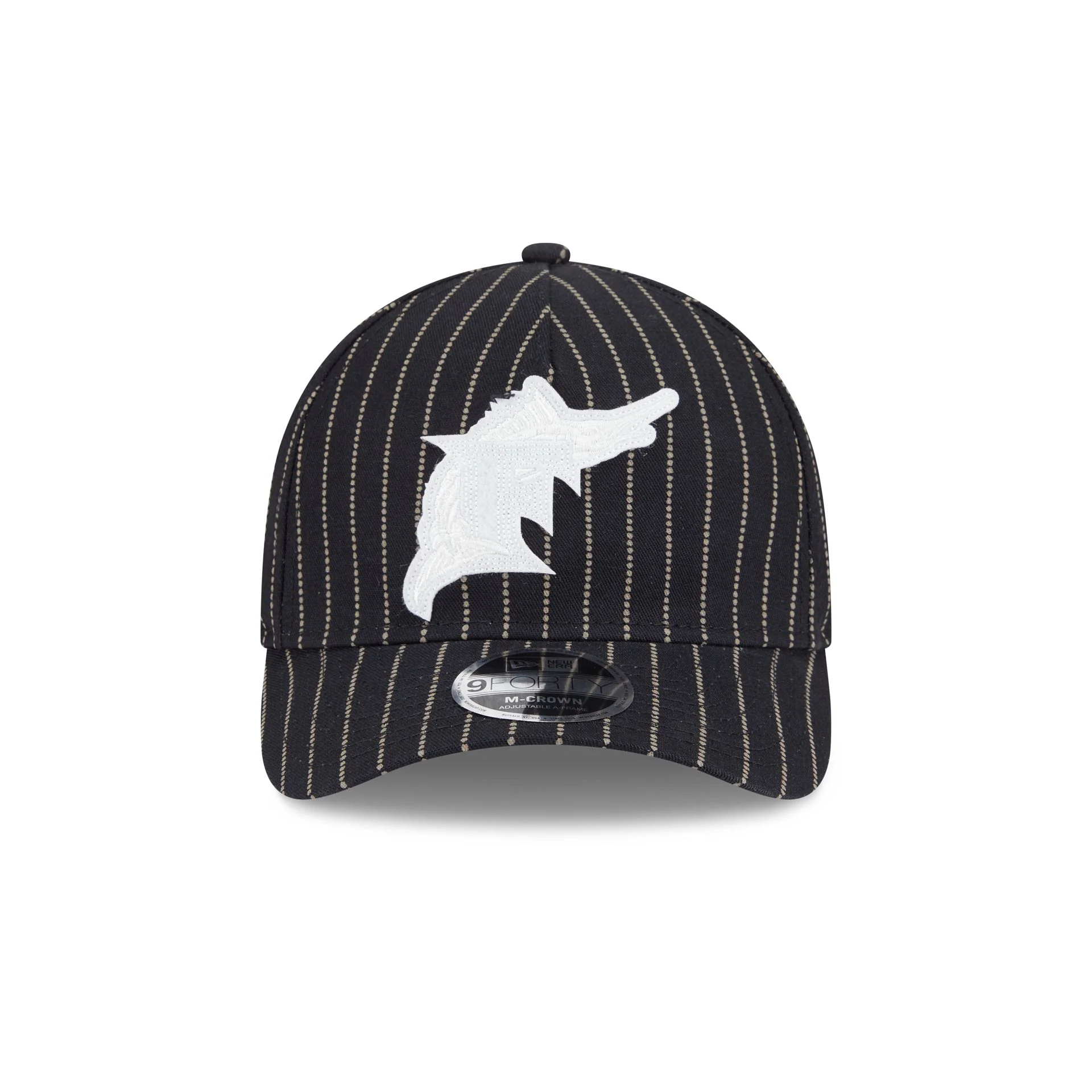 Miami Marlins Dotted Pinstripe 9FORTY M-Crown A-Frame Adjustable Hat