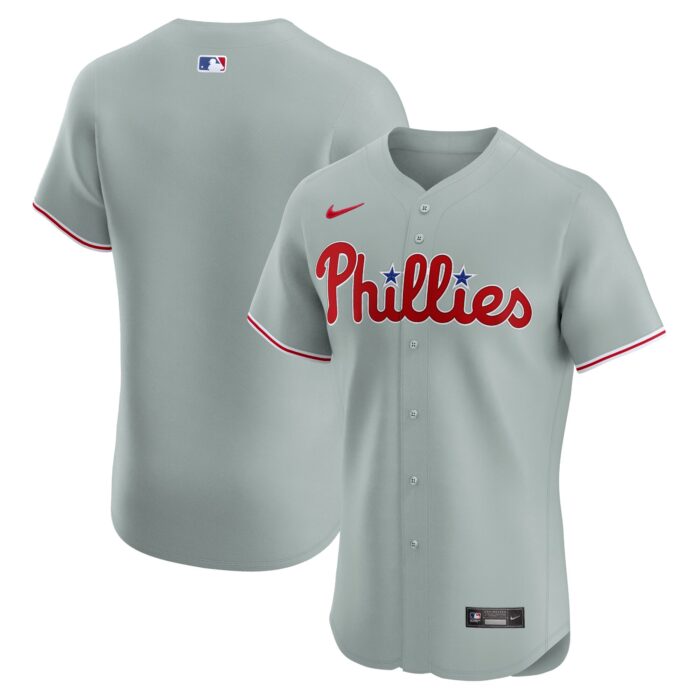 Men’s Philadelphia Phillies Nike Gray Road Elite Jersey