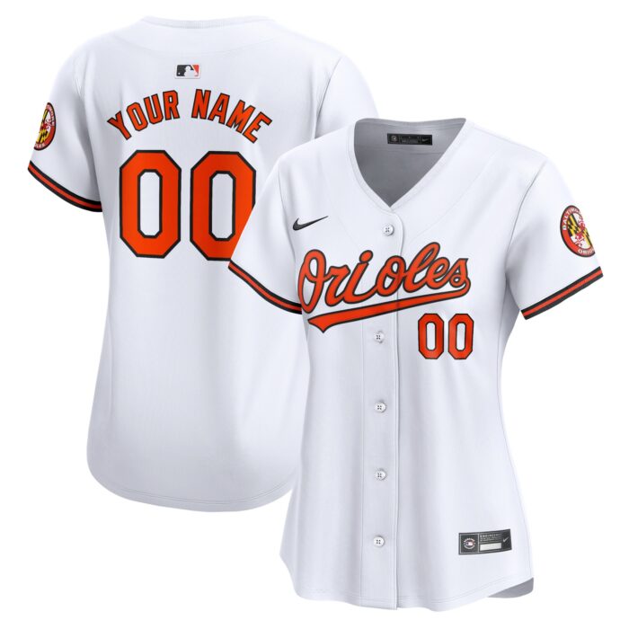 Women’s Baltimore Orioles Nike White Home Limited Custom Jersey