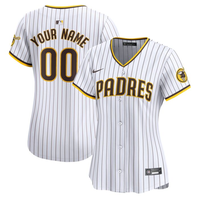 Women’s San Diego Padres Nike White Home Limited Custom Jersey
