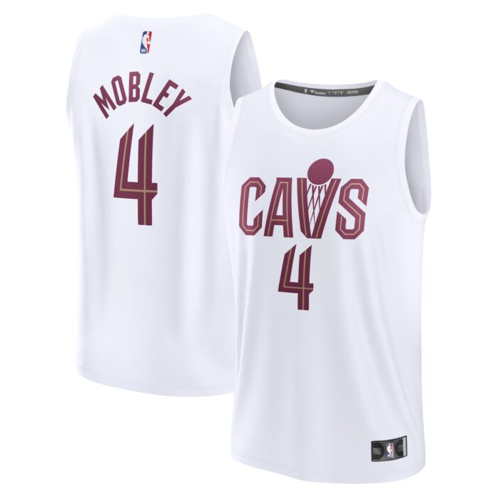 Men’s Cleveland Cavaliers Evan Mobley Fanatics White Fast Break Replica Jersey – Association Edition