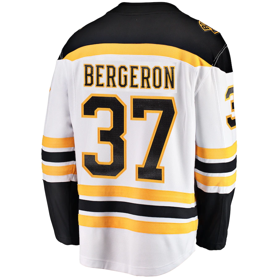 Men's Boston Bruins 37 Patrice Bergeron Fanatics Branded C Patch Player Jersey