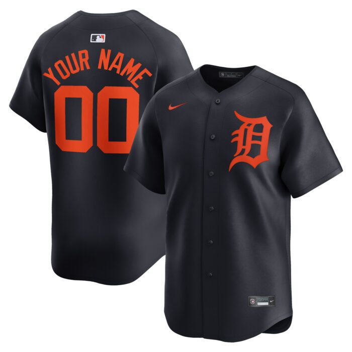 Men’s Detroit Tigers  Nike Navy  Alternate Limited Custom Jersey