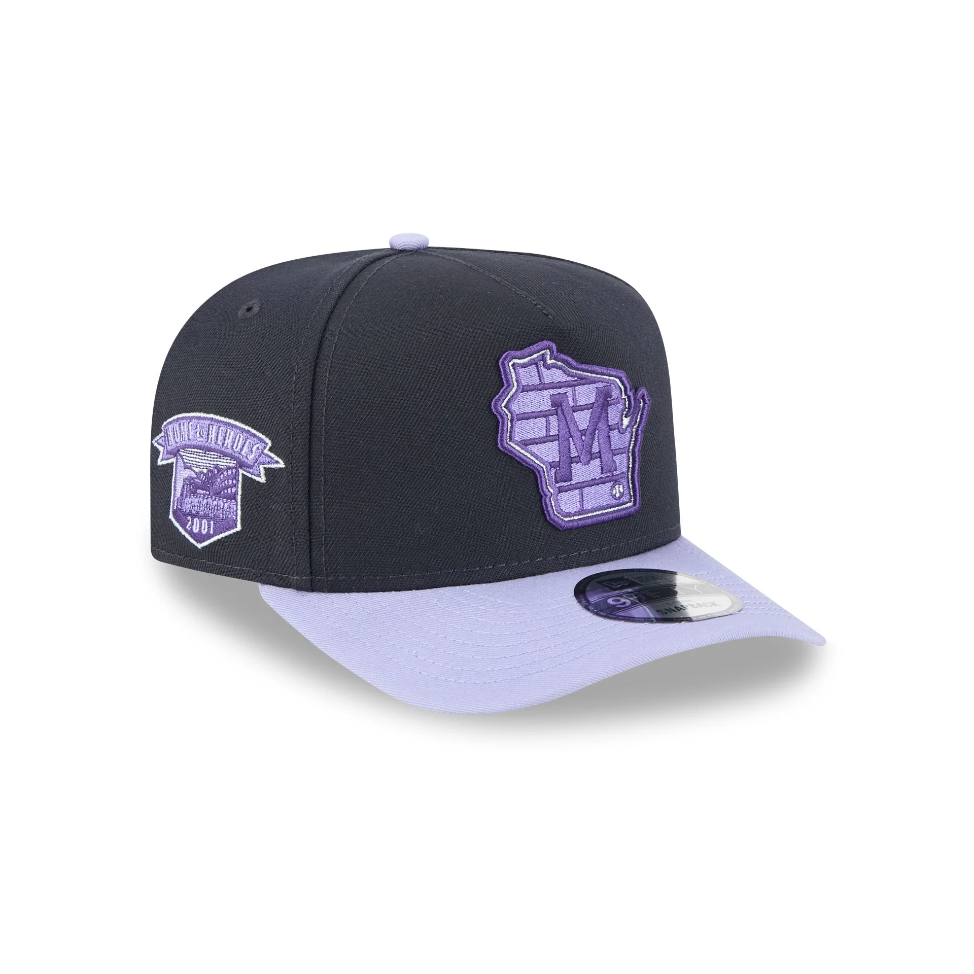 Milwaukee Brewers Navy Lavender 9FIFTY A-Frame Snapback Hat