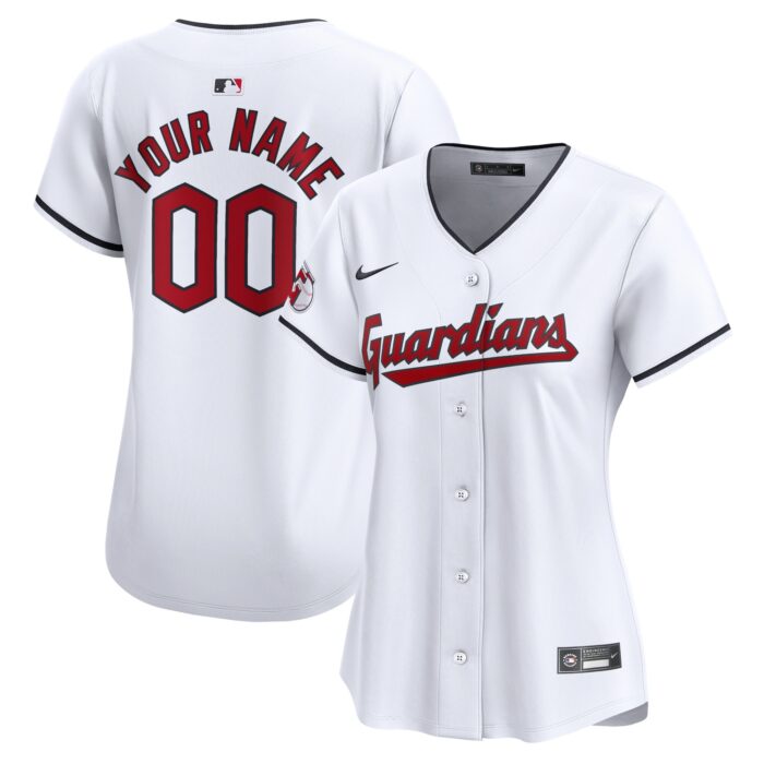 Women’s Cleveland Guardians Nike White Home Limited Custom Jersey