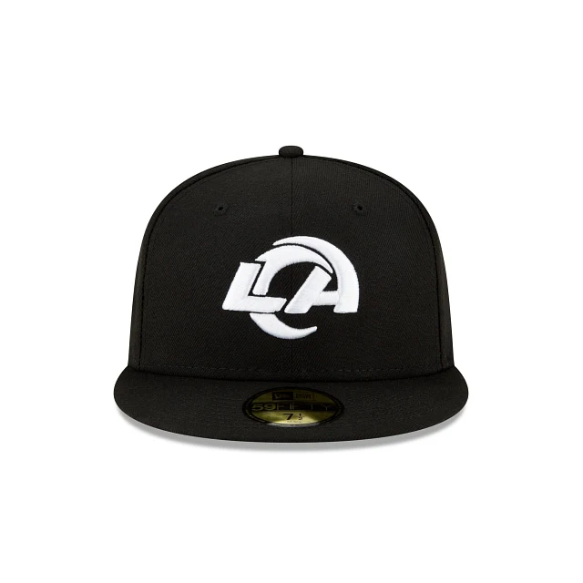 Los Angeles Rams Black and White 59FIFTY Fitted Hat