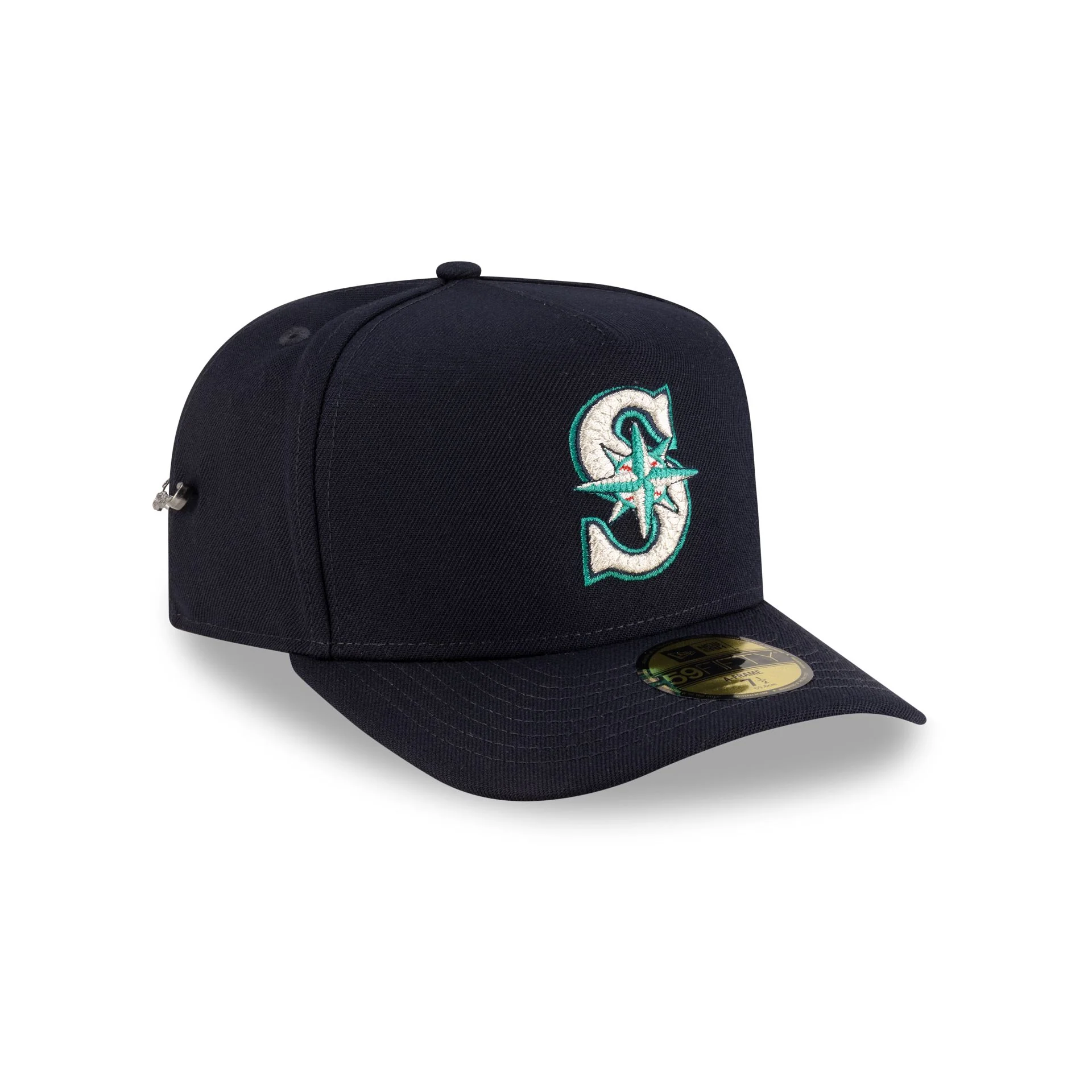 Seattle Mariners Script Safety Pin 59FIFTY A-Frame Fitted Hat