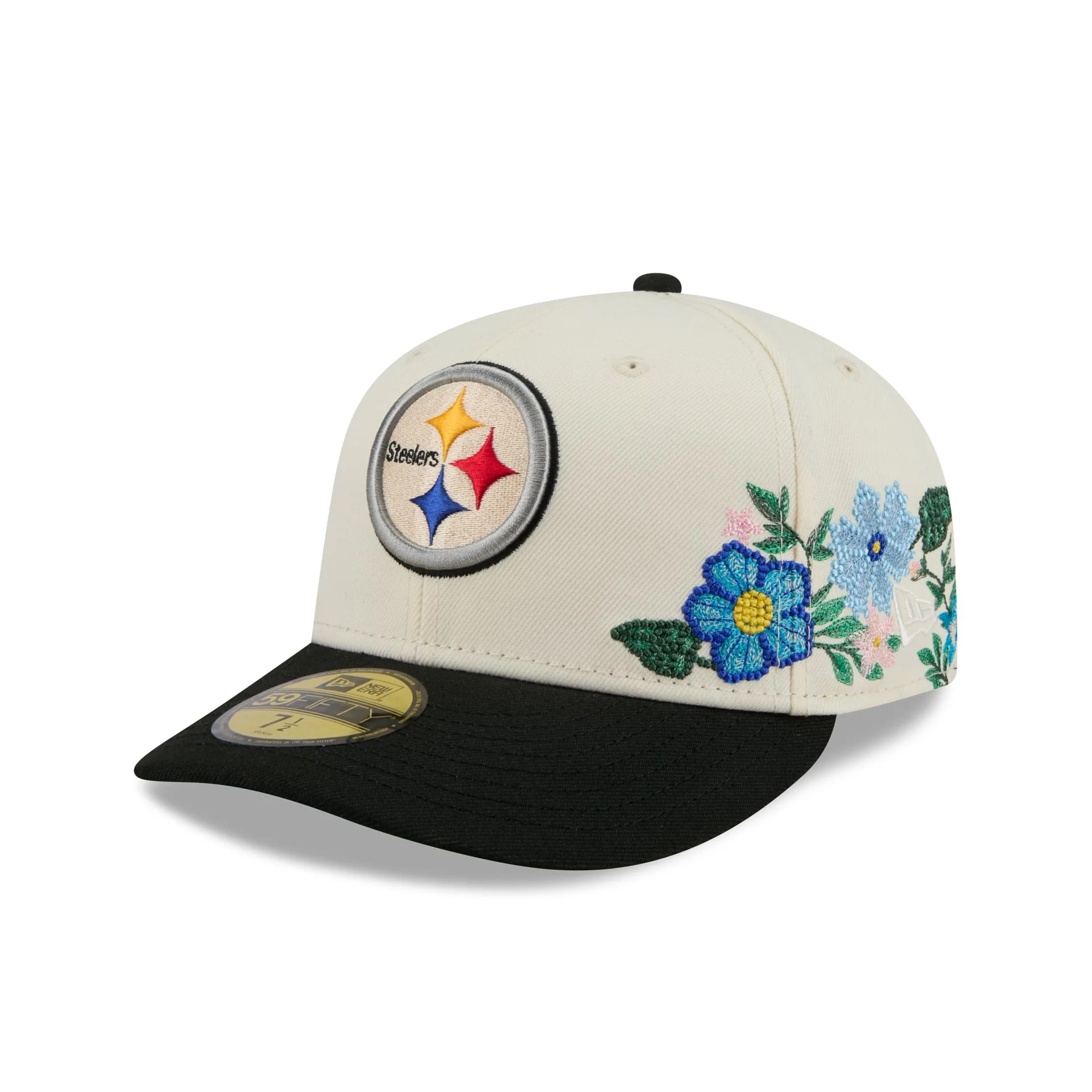 Pittsburgh Steelers Tonal Florals White 59FIFTY Fitted Hat