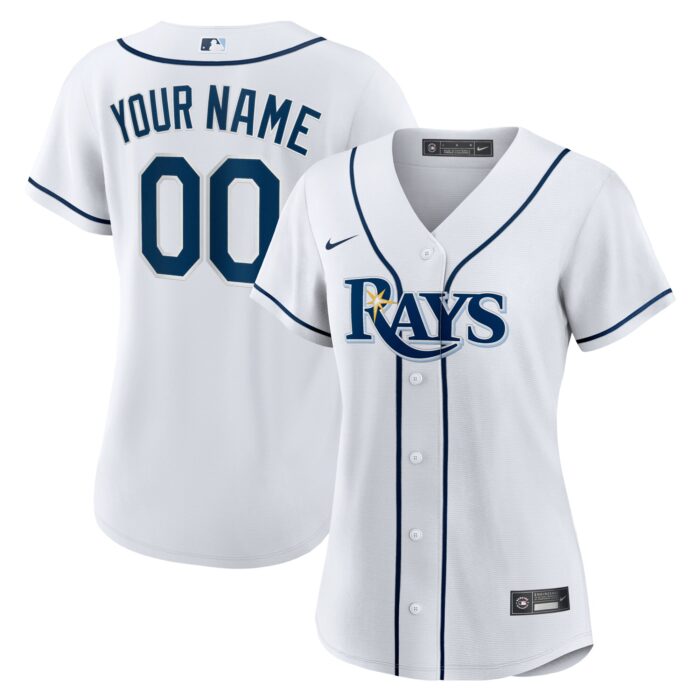 Women’s Tampa Bay Rays Nike White Home Replica Custom Jersey