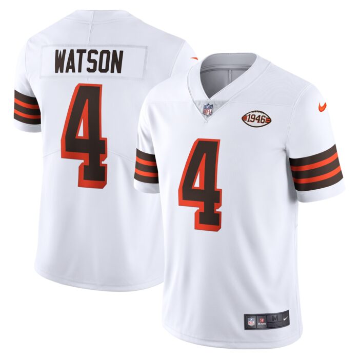 Men’s Cleveland Browns Deshaun Watson Nike White 2021 Alternate Vapor Limited Jersey