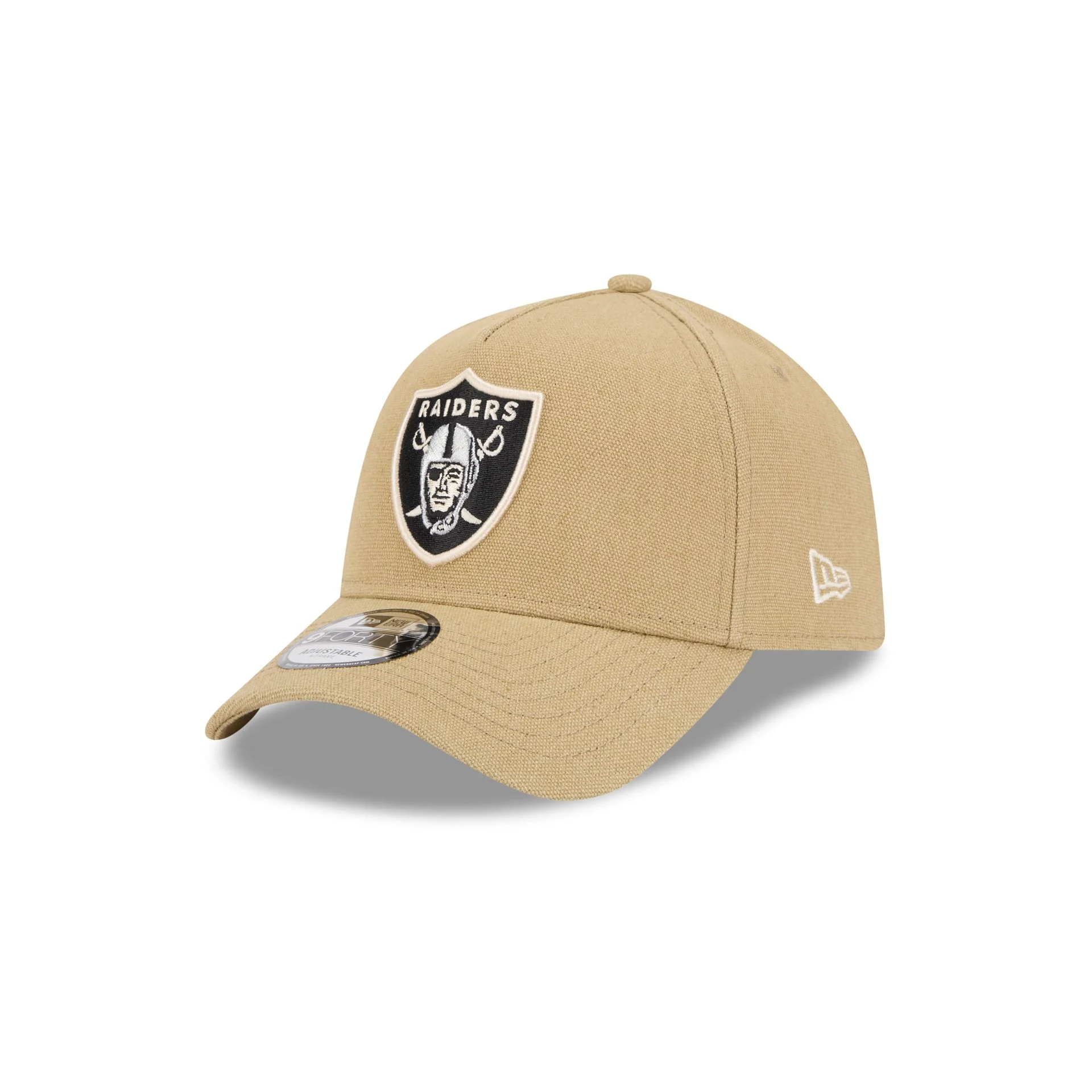Las Vegas Raiders Logo Essentials Khaki 9FORTY A-Frame Snapback Hat