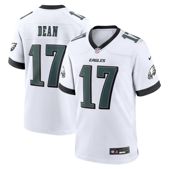 Men’s Philadelphia Eagles Nakobe Dean Nike White White Game Jersey