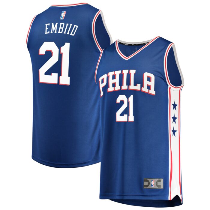 Men’s Philadelphia 76ers Joel Embiid Fanatics Royal Fast Break Replica Team Color Player Jersey – Icon Edition