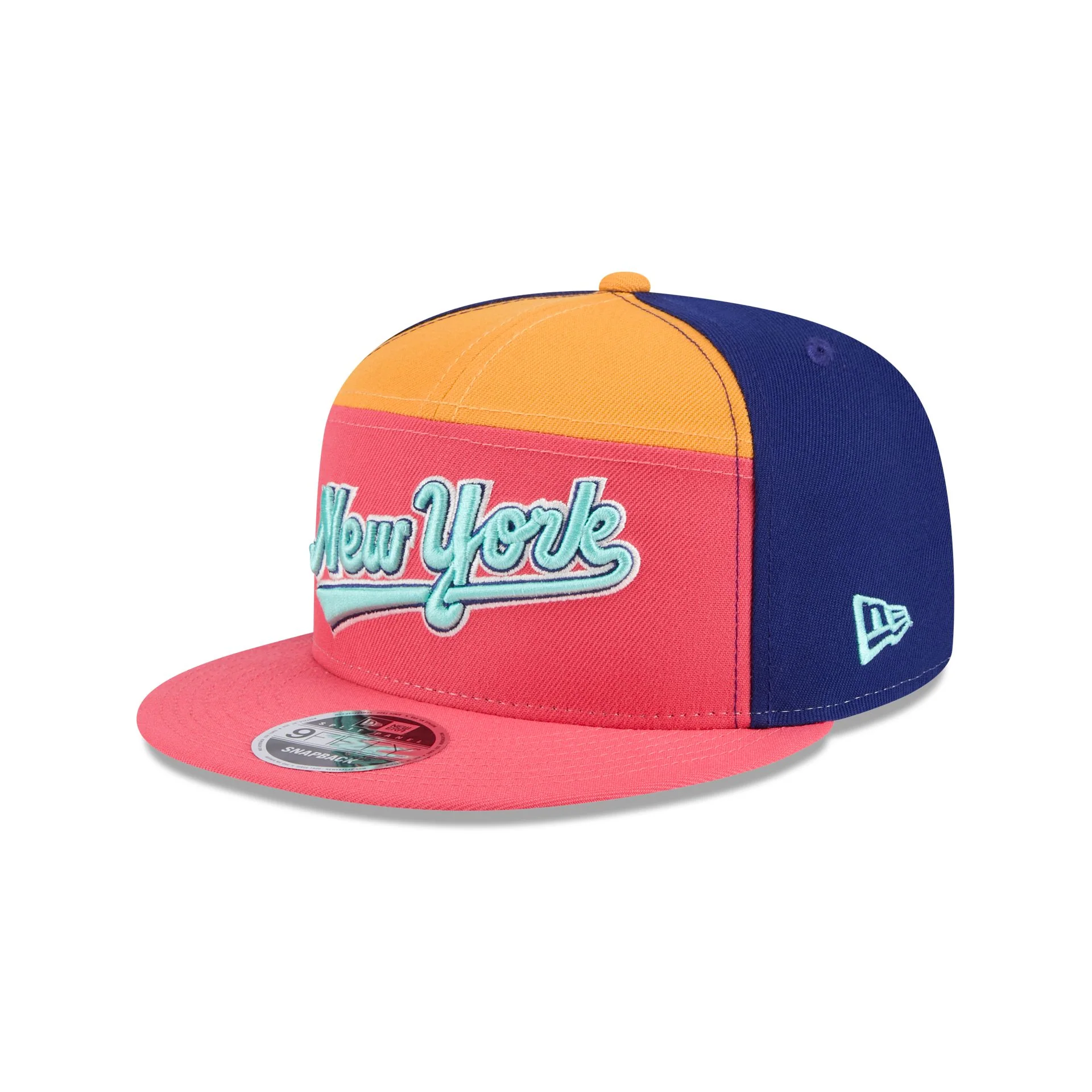 New York Mets Coral Split Panel 9FIFTY Snapback Hat