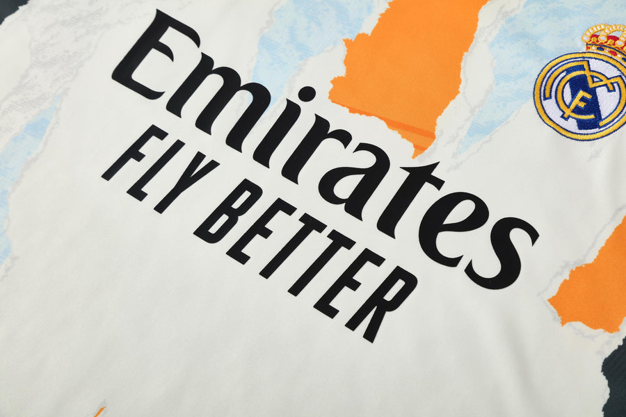 Kit Shirt + Shorts Real Madrid White/Black/Orange Training 25/26