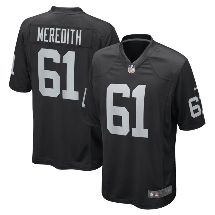 Men’s Las Vegas Raiders Jordan Meredith Nike Black Game Player Jersey