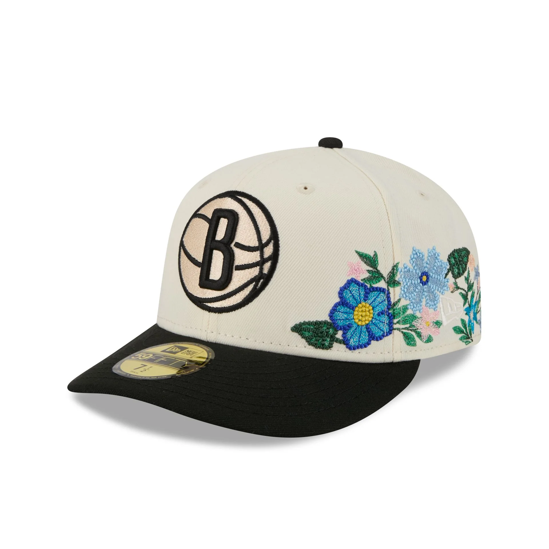 Brooklyn Nets Tonal Florals White 59FIFTY Fitted Hat