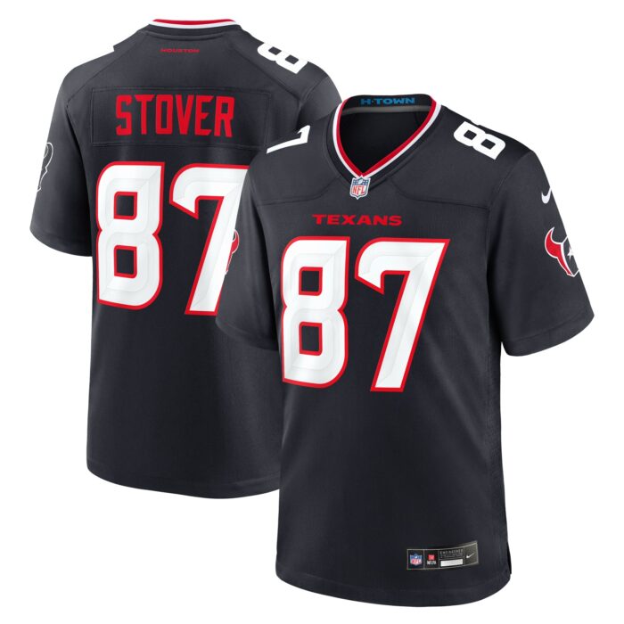 Men’s Houston Texans Cade Stover Nike Navy Game Jersey