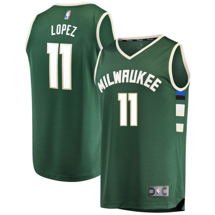 Men’s Milwaukee Bucks Brook Lopez Fanatics Green Fast Break Replica Player Jersey – Icon Edition