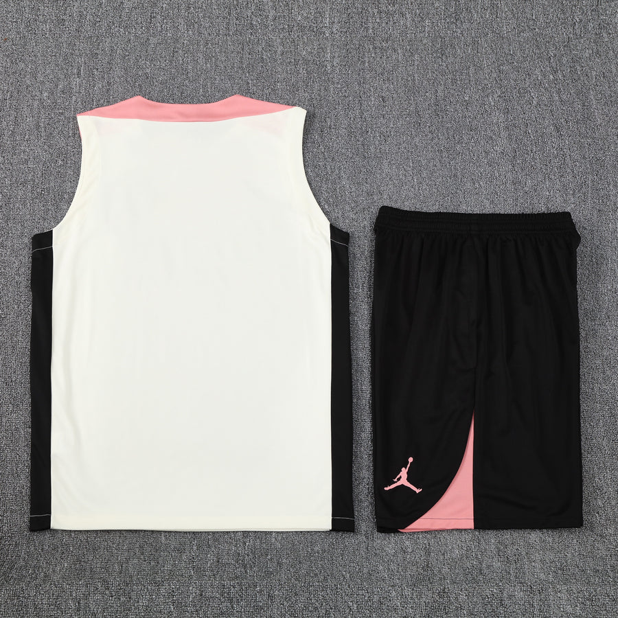 Kit Tank Top + Shorts PSG White/Black/Pink Training 25/26