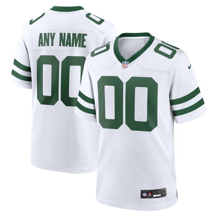 Men’s New York Jets Nike Legacy White Custom Game Jersey