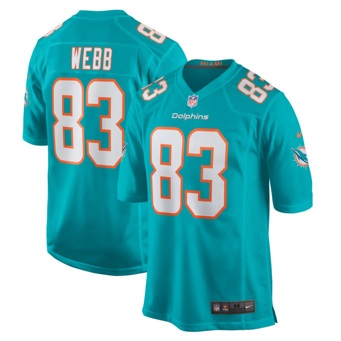 Men’s Miami Dolphins Raleigh Webb Nike Aqua Team Game Jersey