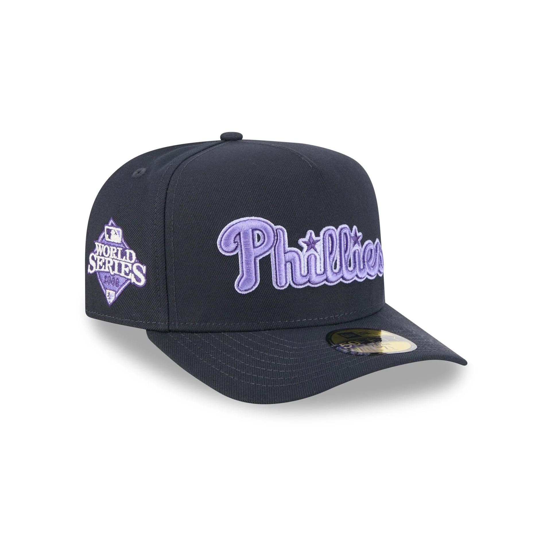 Philadelphia Phillies Navy Lavender 59FIFTY A-Frame Fitted Hat