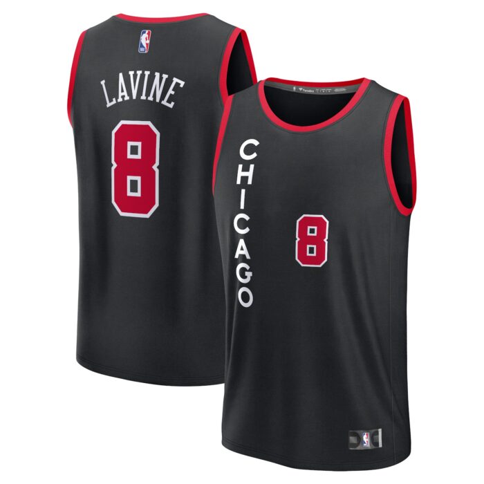 Men’s Chicago Bulls Zach LaVine Fanatics Black Fast Break Jersey – City Edition