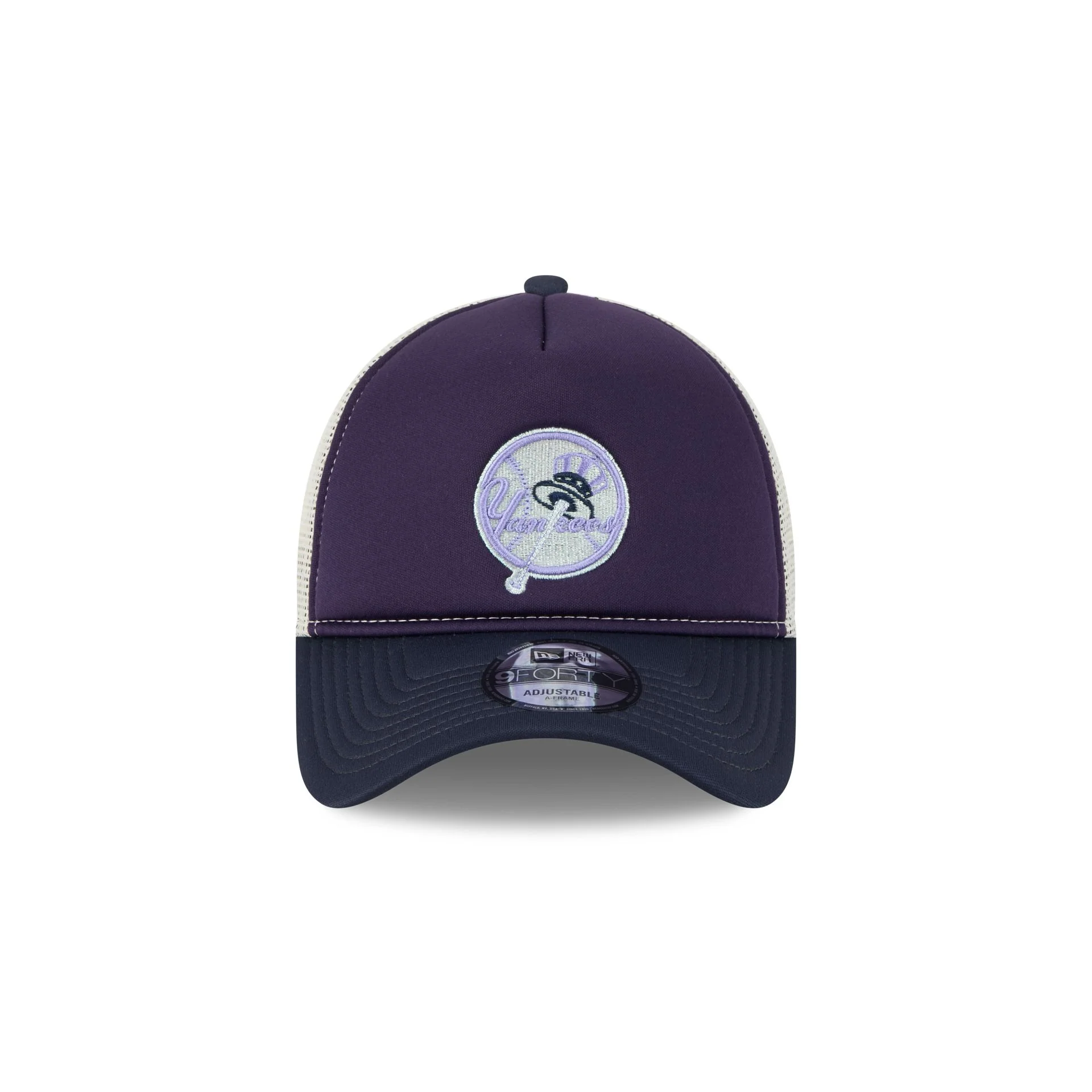 New York Yankees Navy Purple 9FORTY A-Frame Trucker Hat