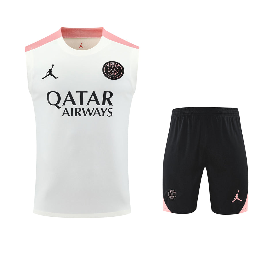 Kit Tank Top + Shorts PSG White/Black/Pink Training 25/26