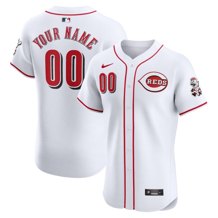 Men’s Cincinnati Reds Nike White Home Elite Custom Jersey
