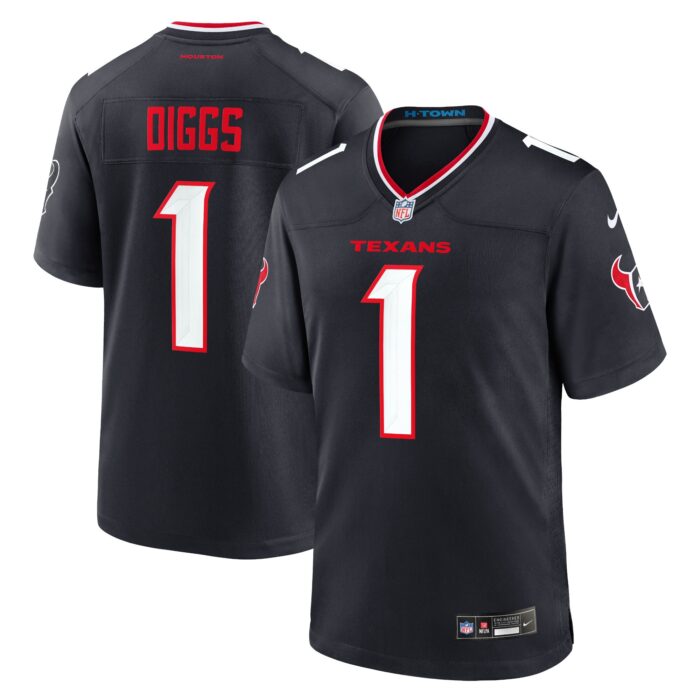 Men’s Houston Texans Stefon Diggs Nike Navy Game Jersey
