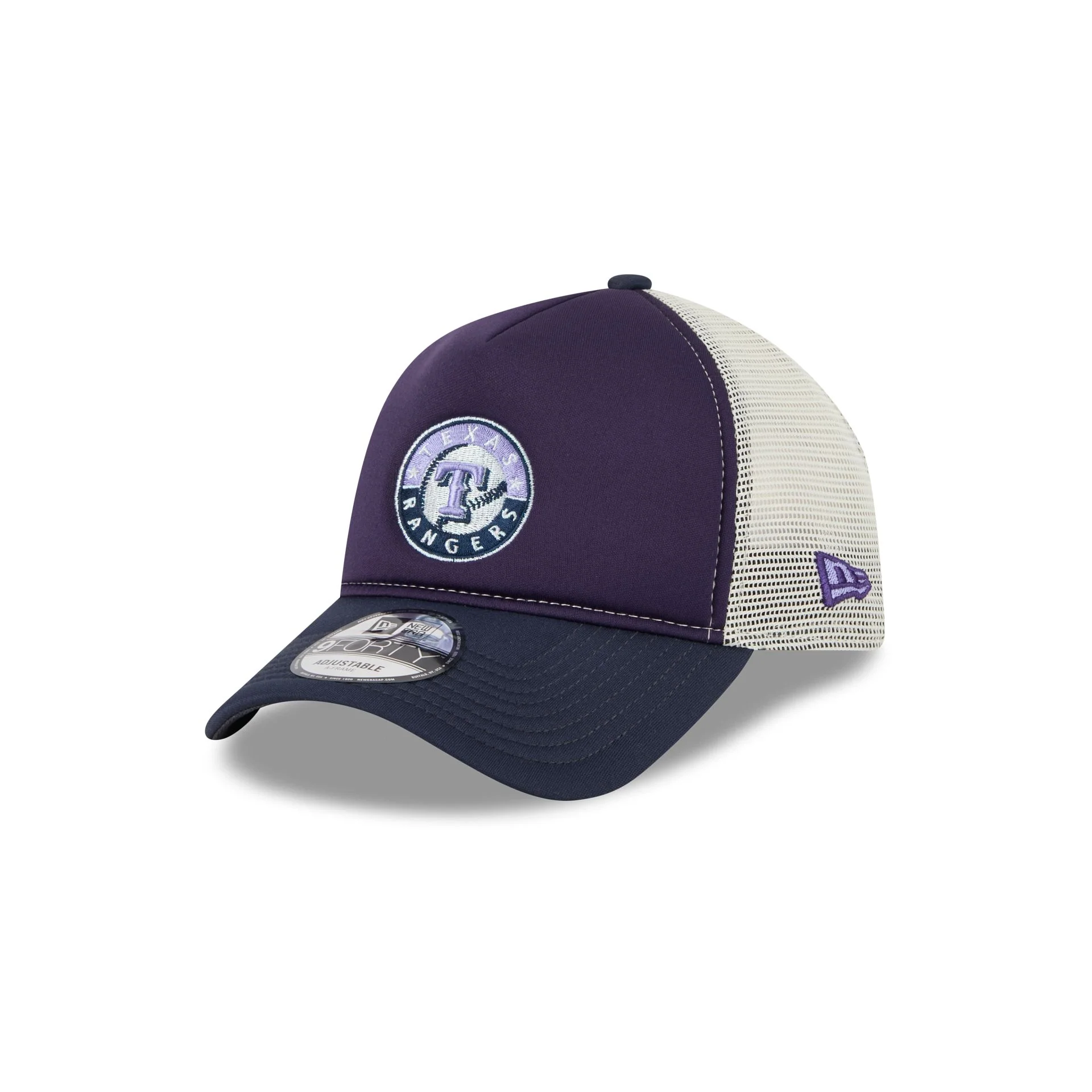 Texas Rangers Navy Purple 9FORTY A-Frame Trucker Hat