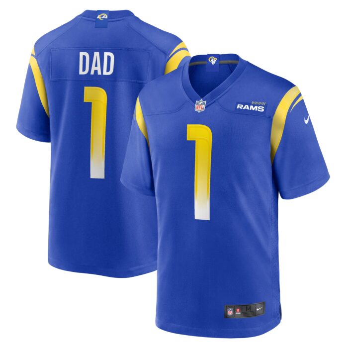 Men’s Los Angeles Rams Number 1 Dad Nike Royal Game Jersey